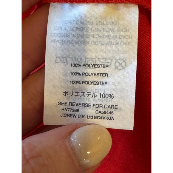 J Crew Shirt Women 00 Petite Red Crepe Lana Tiered Bell Sleeve Blouse NWT Preppy - Picture 12 of 14